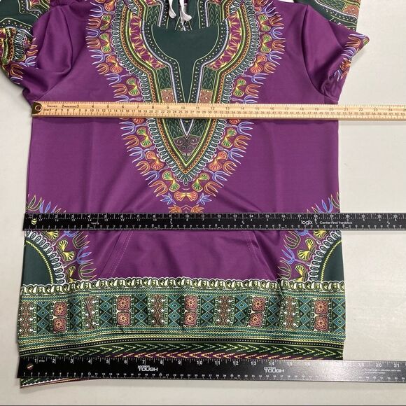 Unisex African Print Dashiki Hooded‎ Pullover Size X-Small New Without Tags - Picture 6 of 9
